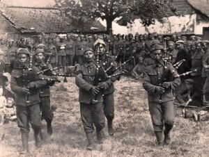 Gurkha playing music during Battle of Aubers