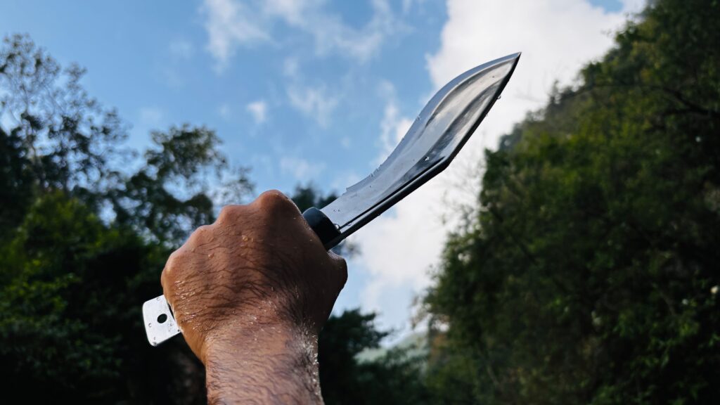 Afghan kukri with brown sheath