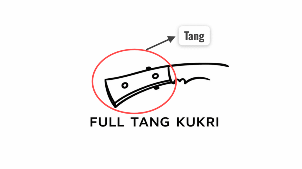 full tang kukri knife diagram to understand the structure of khukuri tangs.