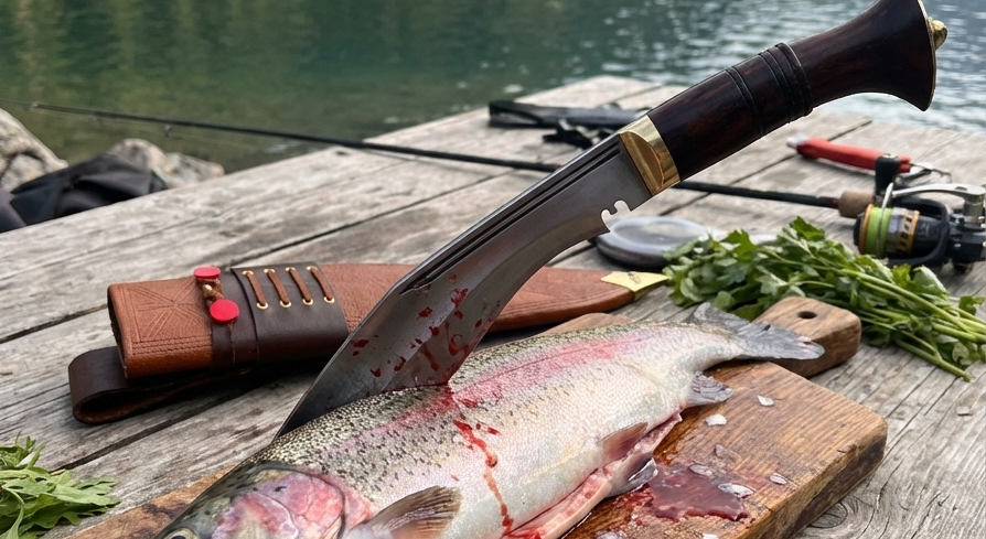 Kukri cutting fish in USA