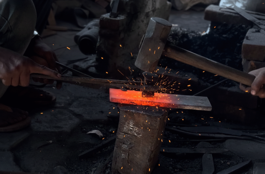 Kukri knife steel forging at himalayan blades