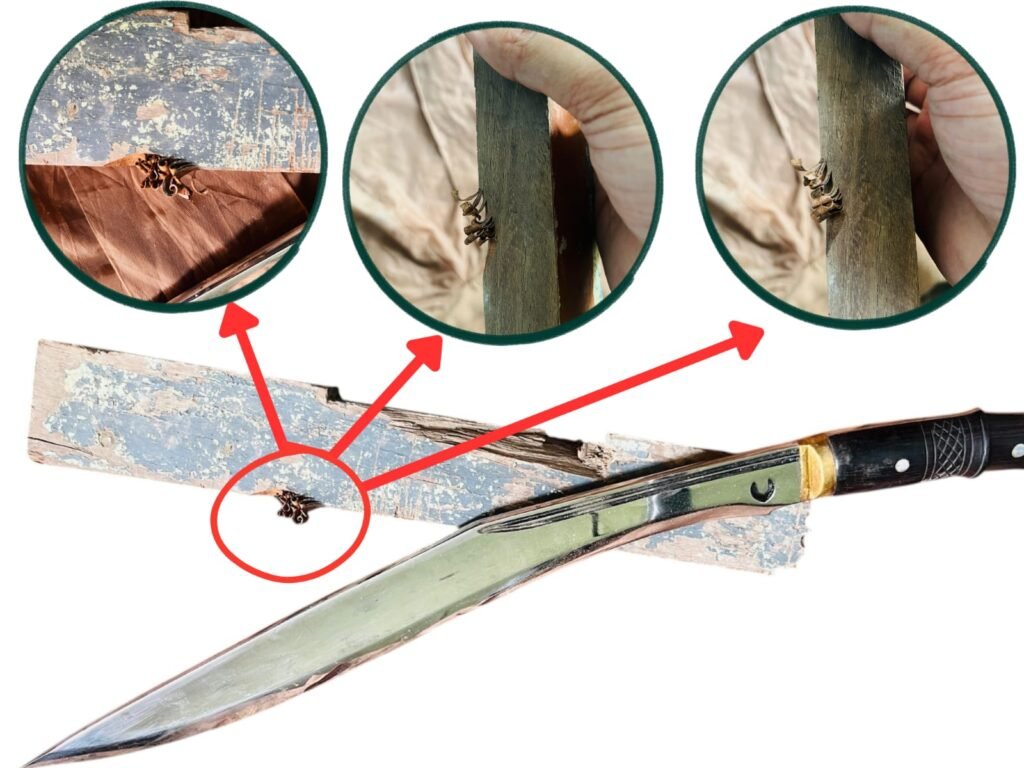 feather sticks made using kukri which were fare better than axe. this photo shows the same. 